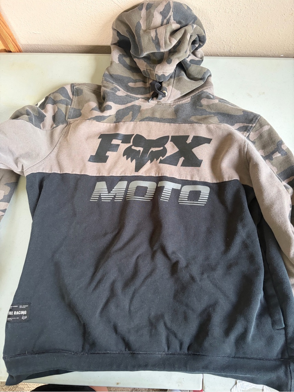 Fox Racing Men's Charger Pullover Hoodie Camo Moto Block Sweatshirt Size Large